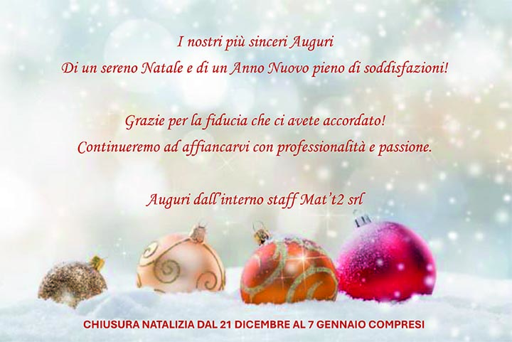 Mat't2 chiusura natale 2024